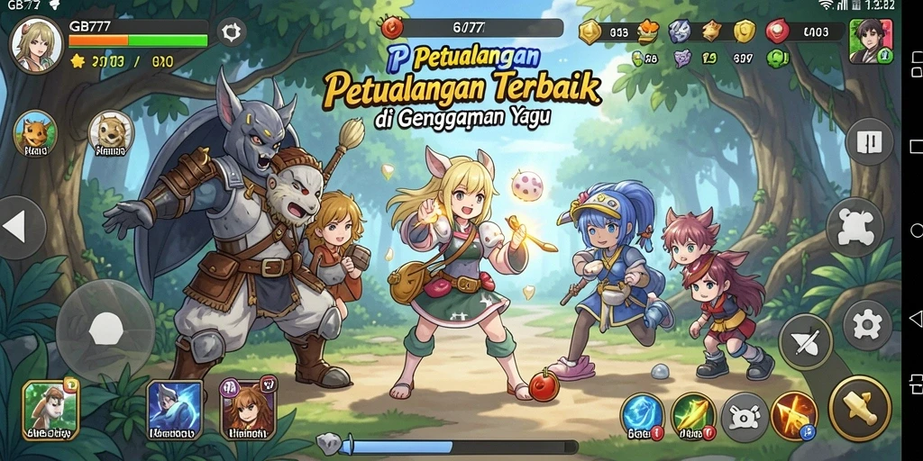 Tampilan gameplay yang menakjubkan dari GB777 dengan karakter Anime.