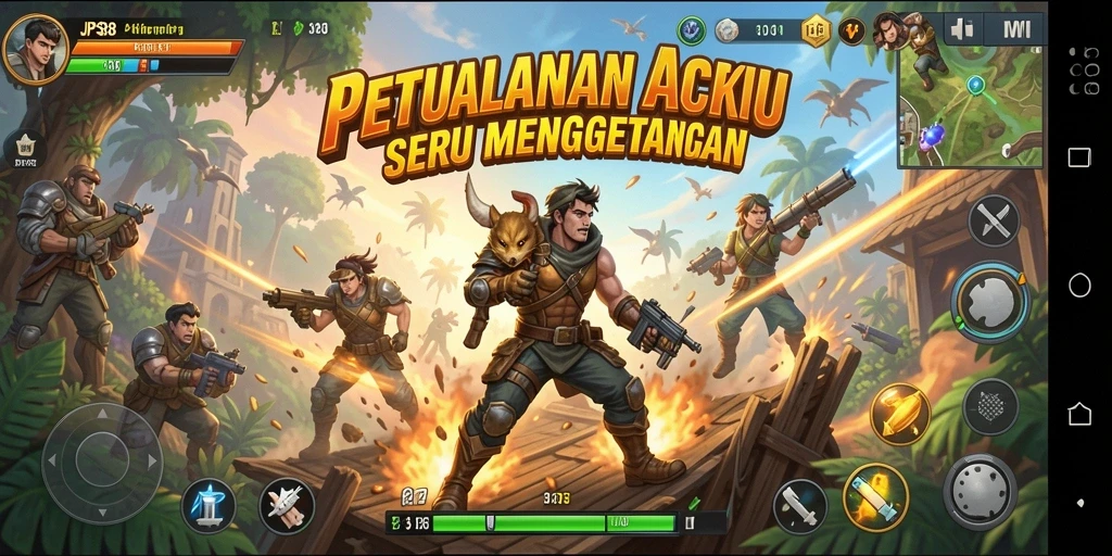 Screenshot gameplay action JPS88 yang sangat mendebarkan.