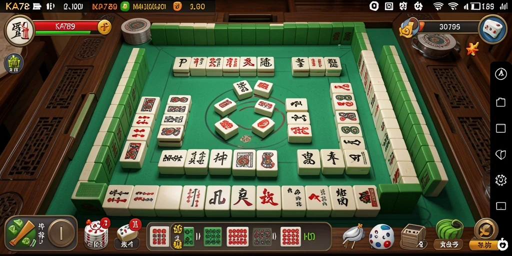 Screenshot KA789 menampilkan gameplay Mahjong yang mendebarkan dan interaktif.