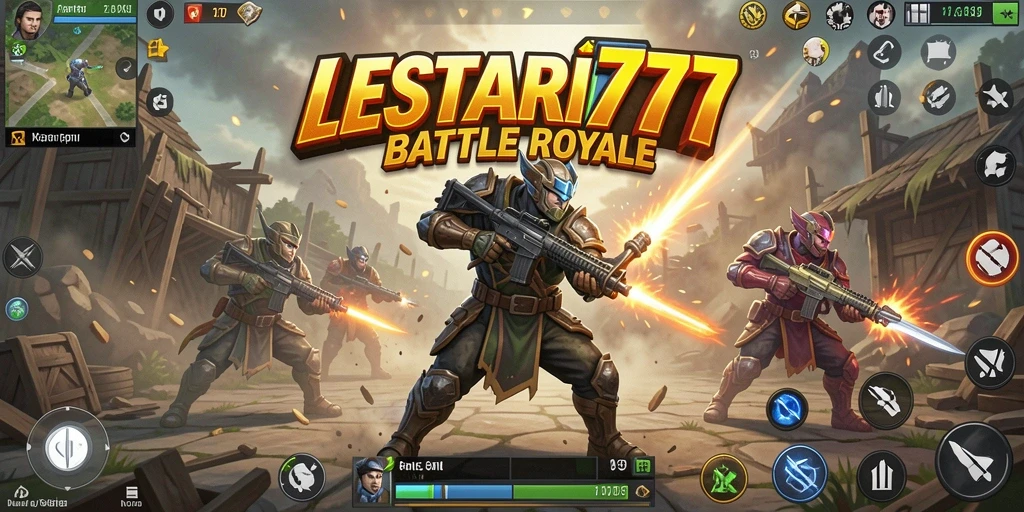 Screenshot LESTARI777 menampilkan aksi seru dalam Battle Royale