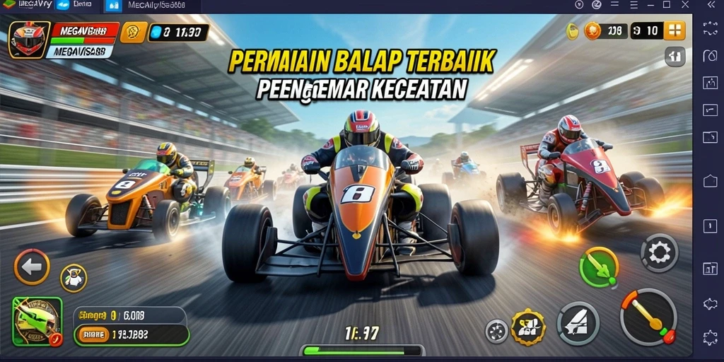 Screenshot dari MEGAVISA88 yang menampilkan momen balapan intens.