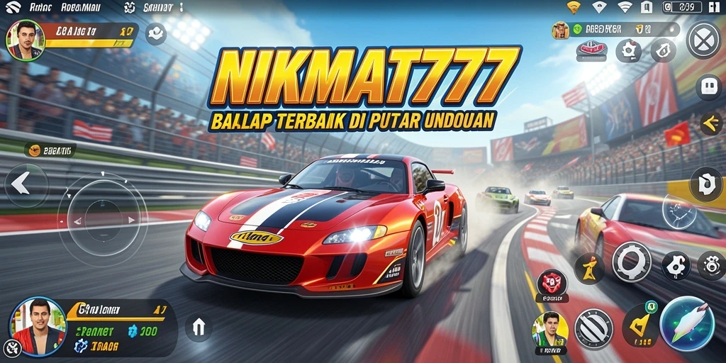 Tangkapan layar gameplay NIKMAT777 yang penuh aksi balap seru.