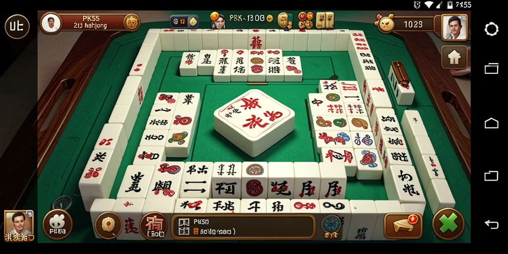 Screenshot gameplay PK55 dengan tampilan ubin Mahjong yang menawan.