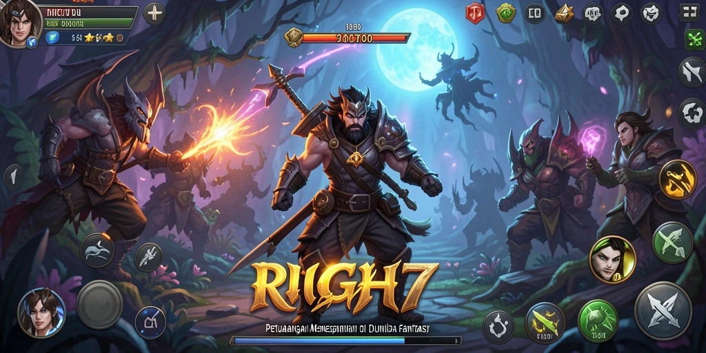 Tampilan gameplay RICH7 yang menakjubkan dan penuh aksi.
