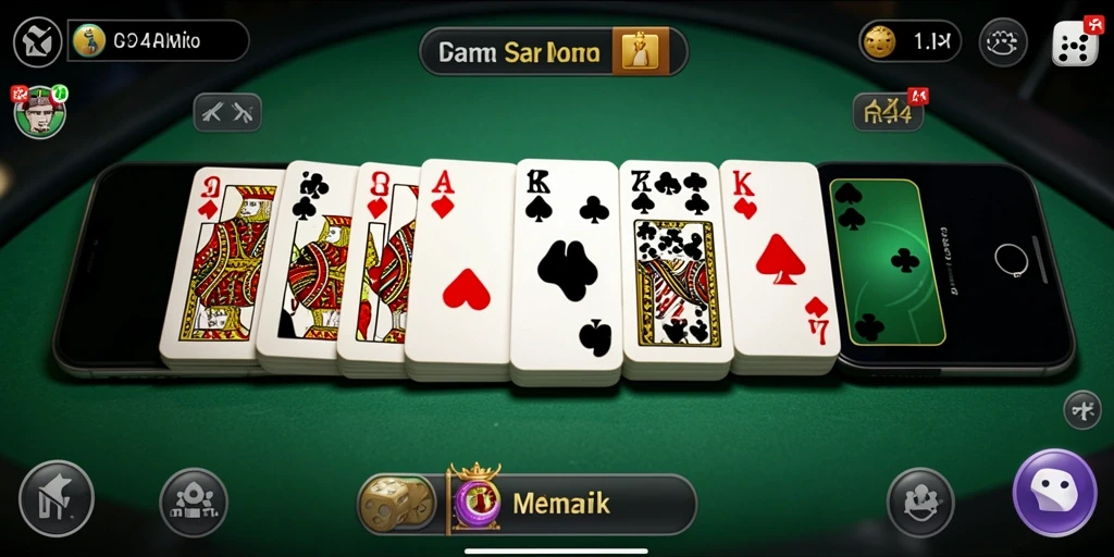 Tampilan gameplay seru dari RR44 dalam permainan Domino.