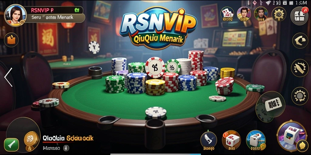 Tampilan gameplay seru game QiuQiu RSNVIP yang penuh strategi.