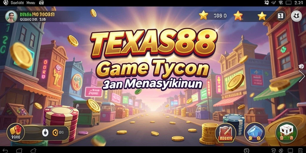 Screenshot gameplay TEXAS88 yang menunjukkan berbagai fitur manajemen bisnis.