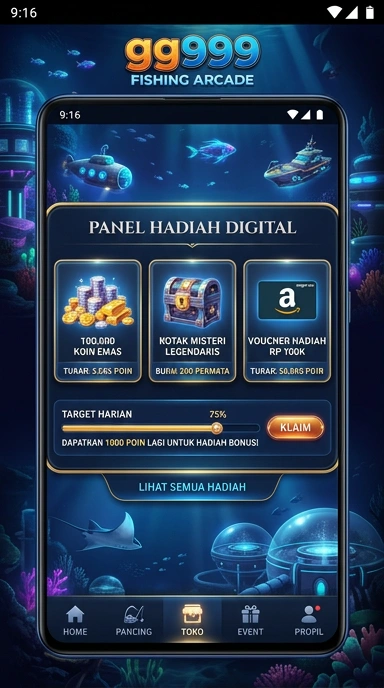 Screenshot aplikasi gg999 menunjukkan kemudahan navigasi pengguna.